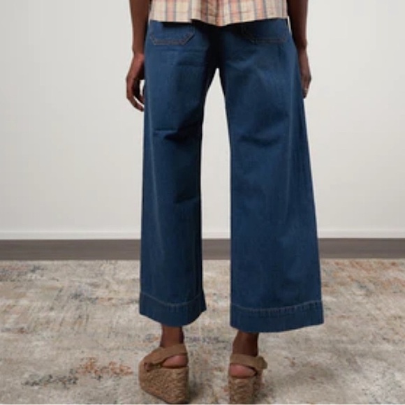 THE GREAT. The Seafair Jean Ultrahigh Wide Leg Jean Blue Grass Wash 26 - Picture 4 of 13